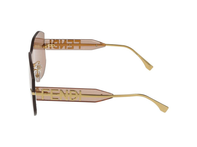 Maison Fendi Fe40067u Shield Lens Sunglasses — Beige Standard