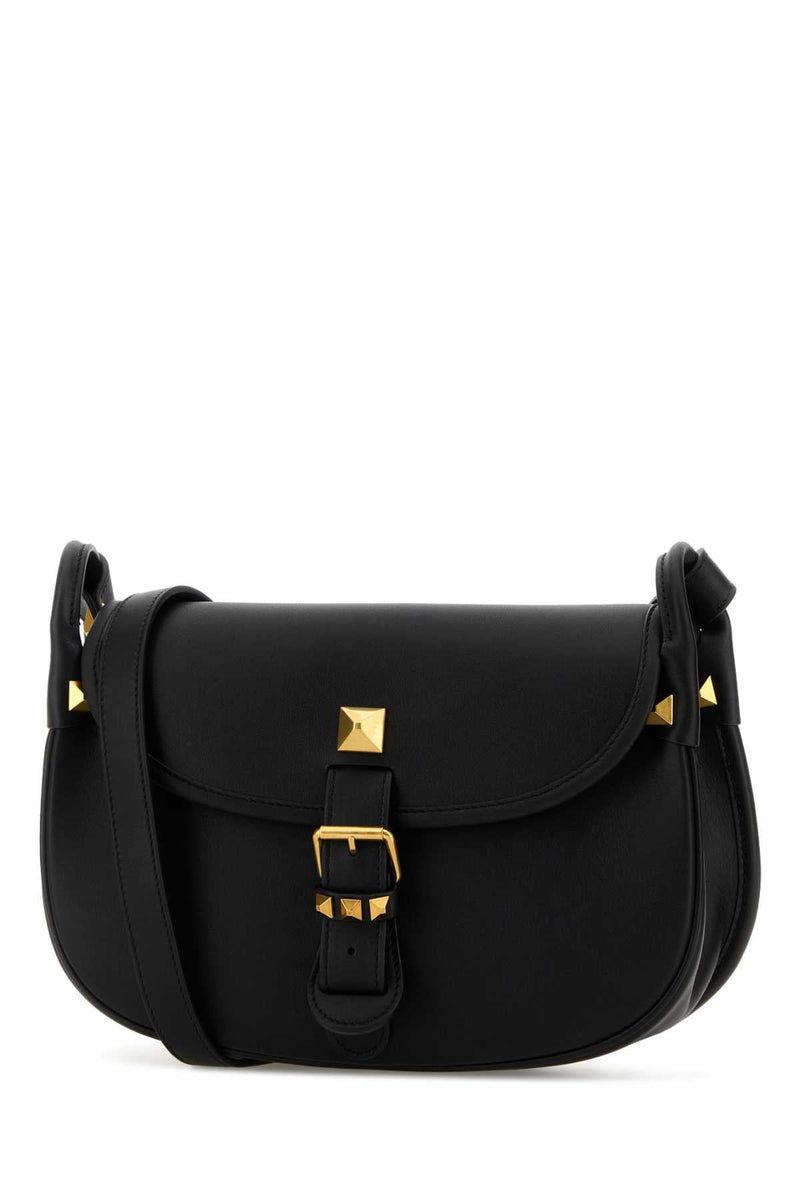 Valentino Garavani Studded Leather Shoulder Bag — Black