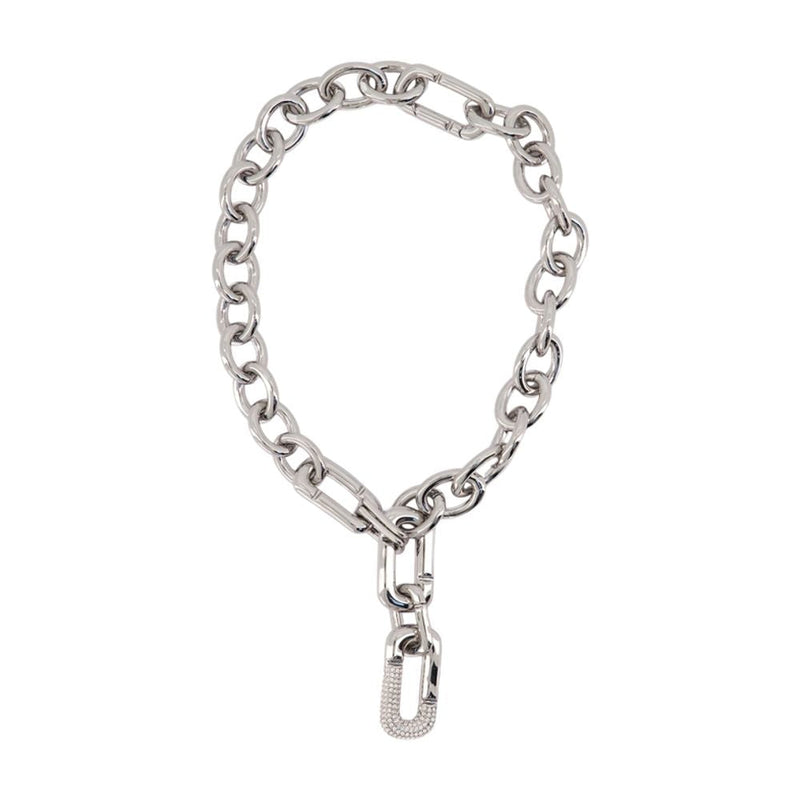 Marc Jacobs Chain Link Statement Necklace — Silver Metal Necklaces