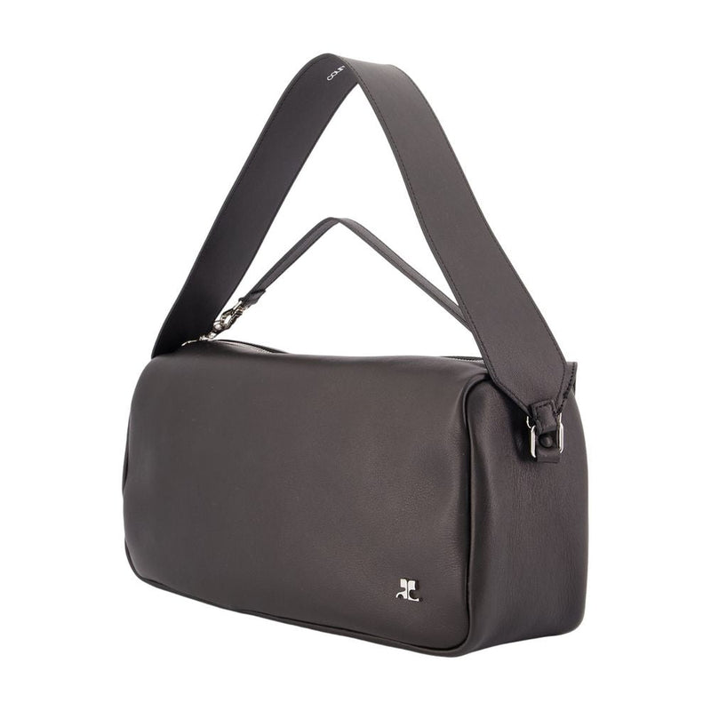 Courrèges Shoulder Bag — Black Cowhide