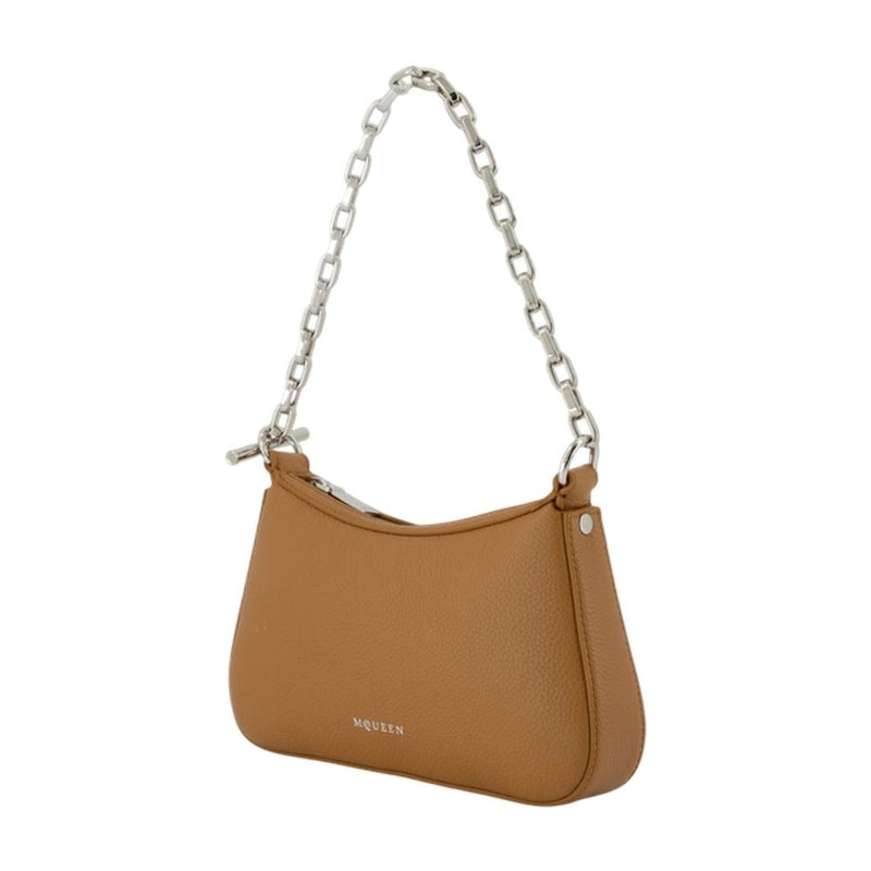 Alexander Mcqueen T Bar Mini Shoulder Bag — Brown Calfskin