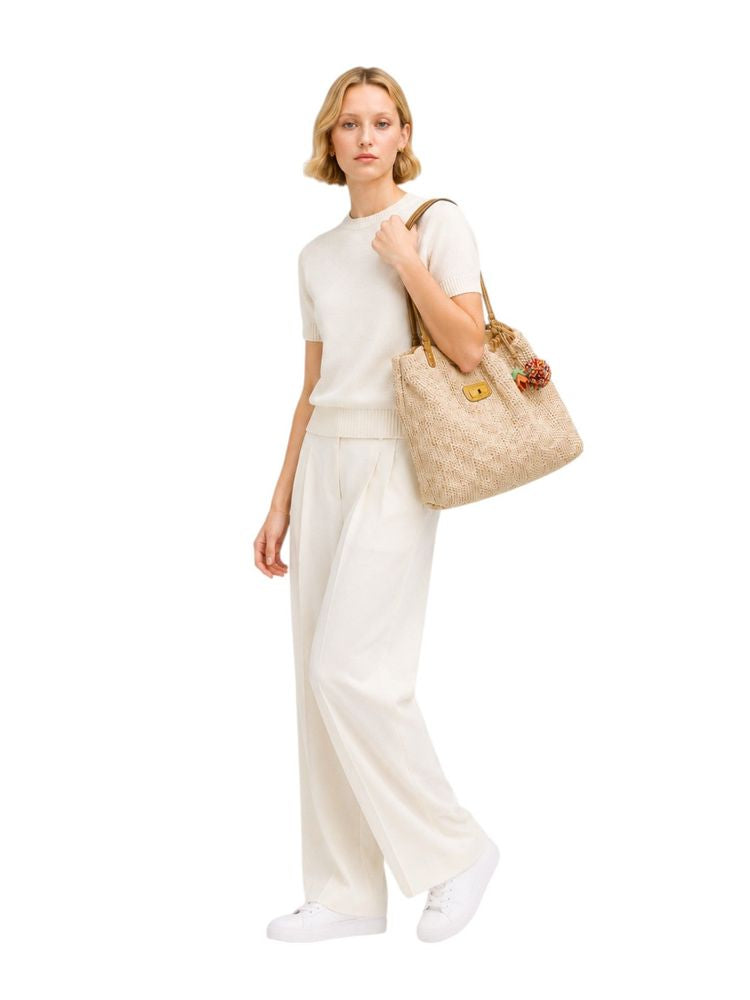 Marc Jacobs Woven Polyethylene Tote Bag — Beige