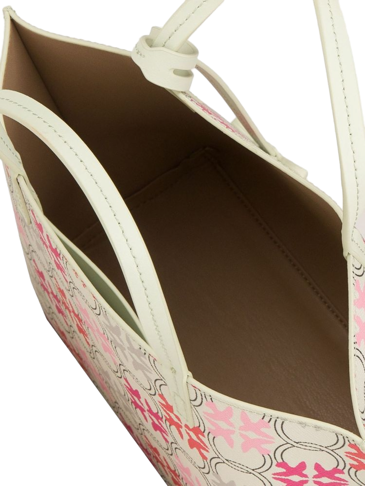 Pinko Carrie Tote Bag — White Genuine Leather