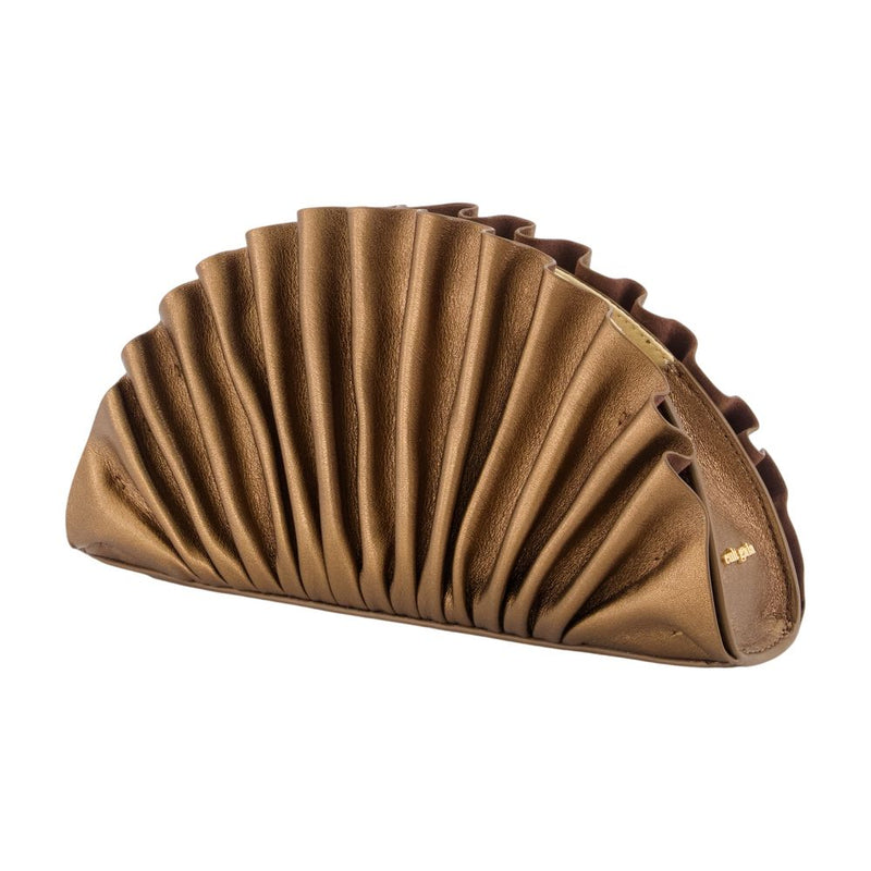 Cult Gaia Clutch — Brown Calfskin