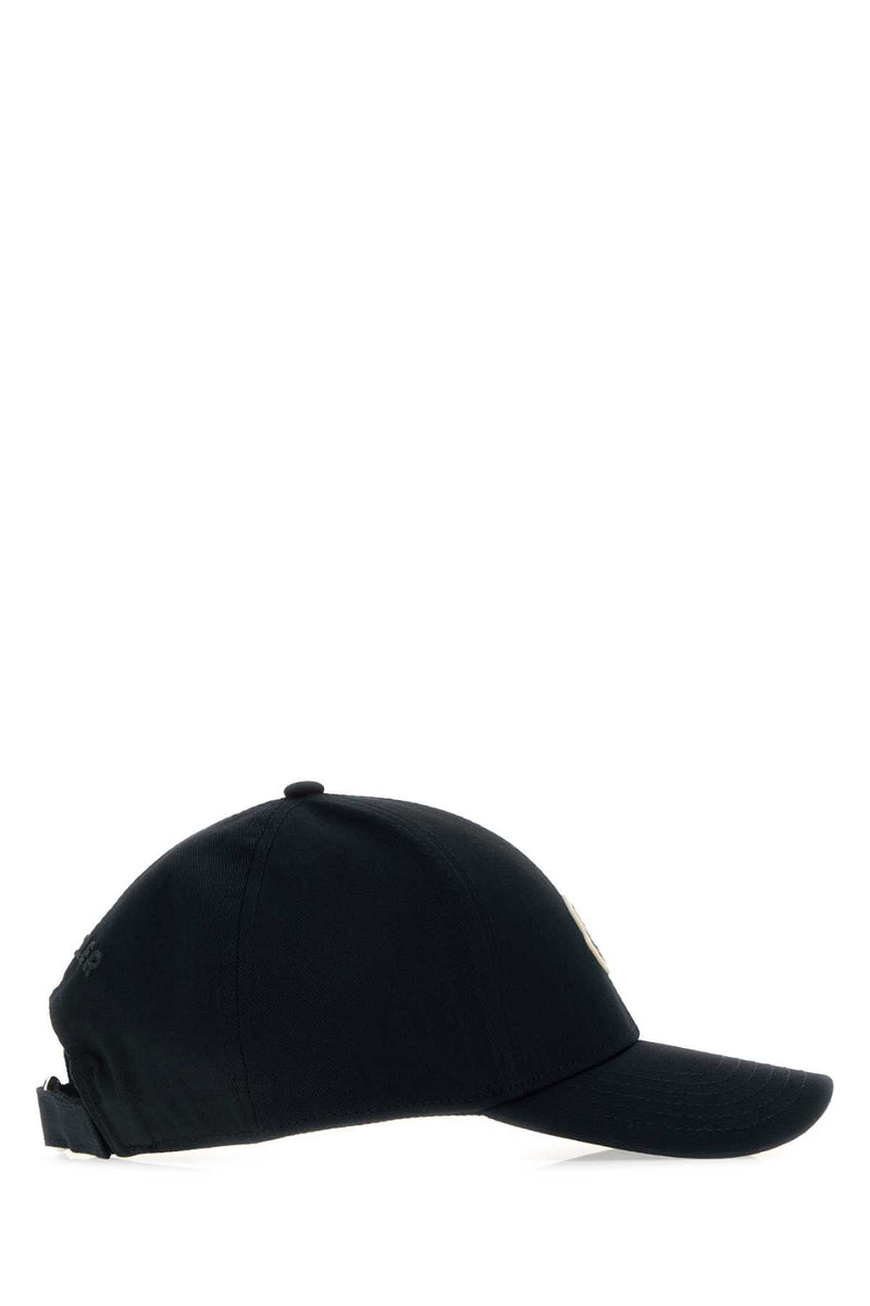 Moncler Baseball Logo-Embroidered Cotton Cap — Black Caps