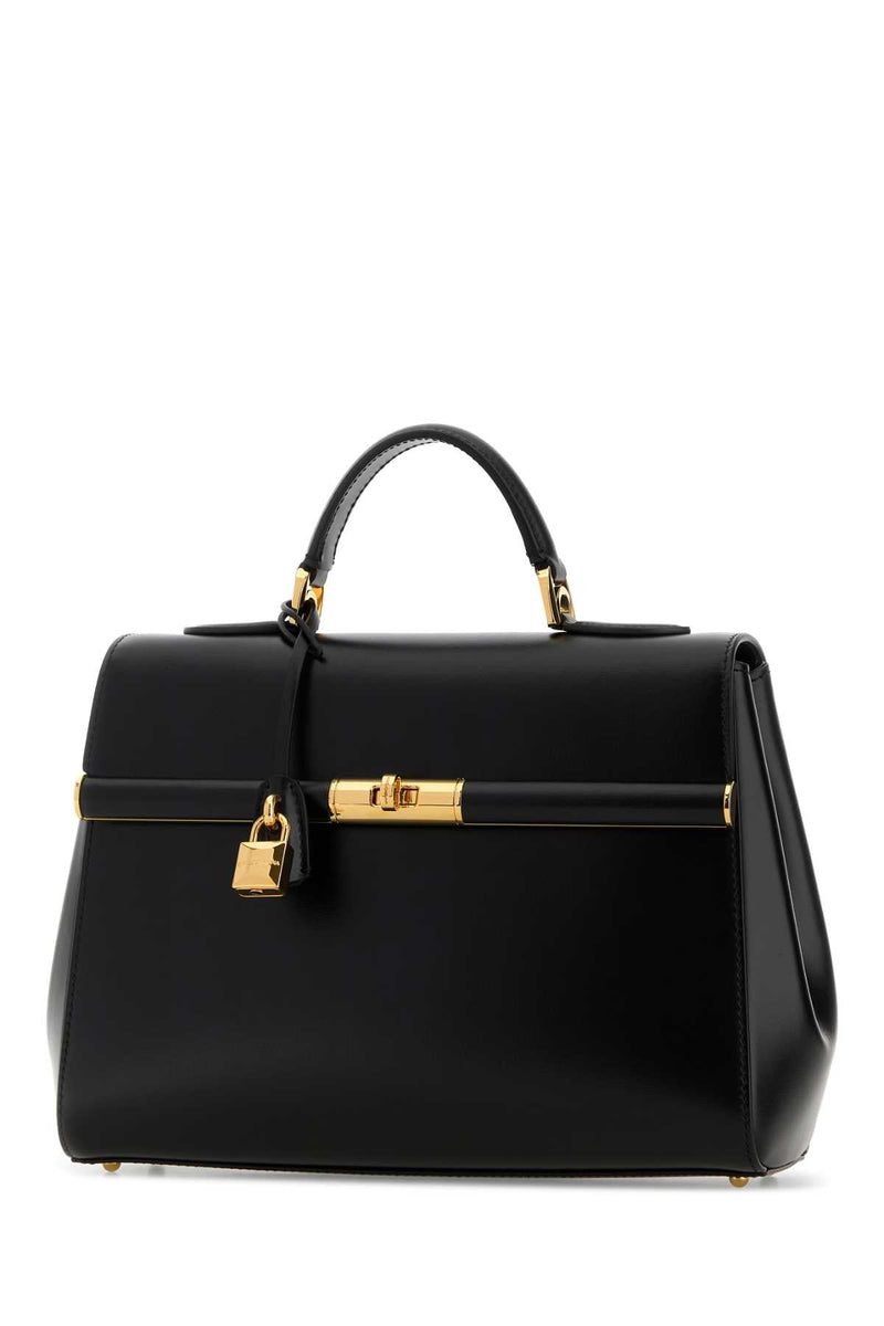 Dolce & Gabbana Gold-Hardware Top Handle Bag — Black