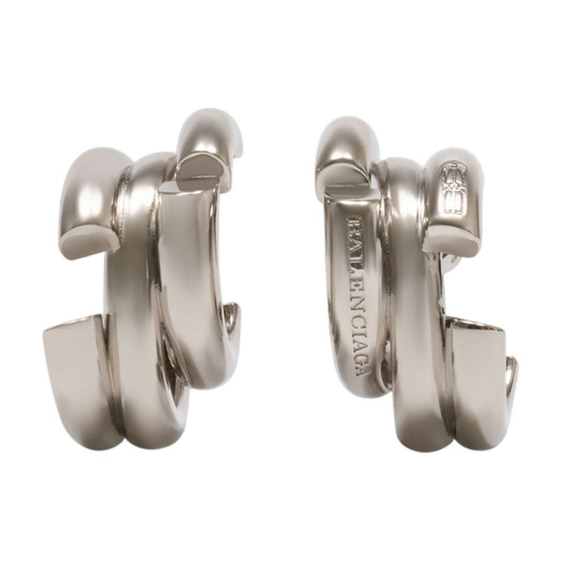 Balenciaga Saint Germain Earrings — Silver Metal
