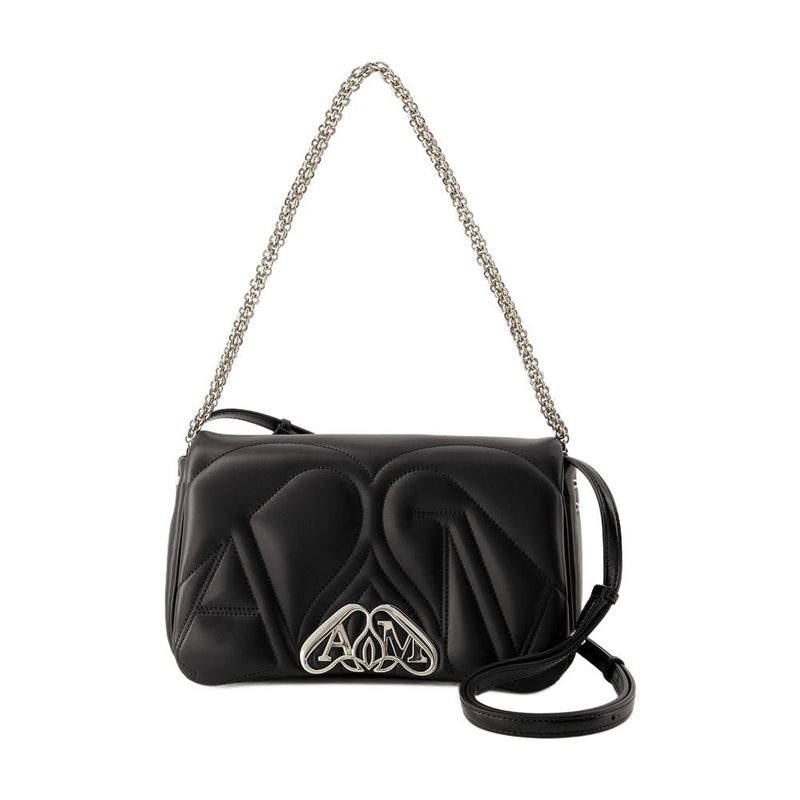 Alexander Mcqueen The Seal Crossbody Bag — Black Calfskin