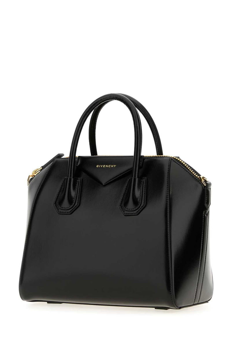 Givenchy Structured Leather Top Handle Bag — Black