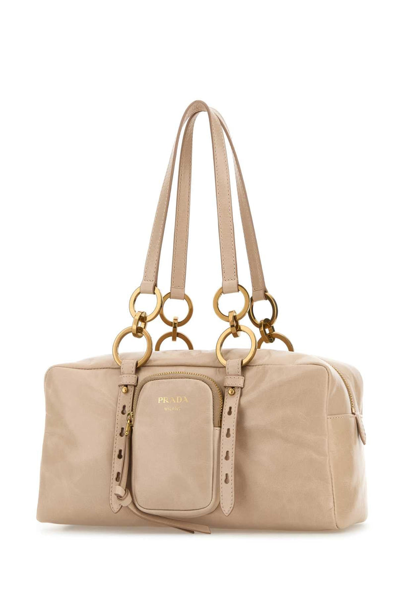 Prada Vitello Leather Shoulder Bag — Pink