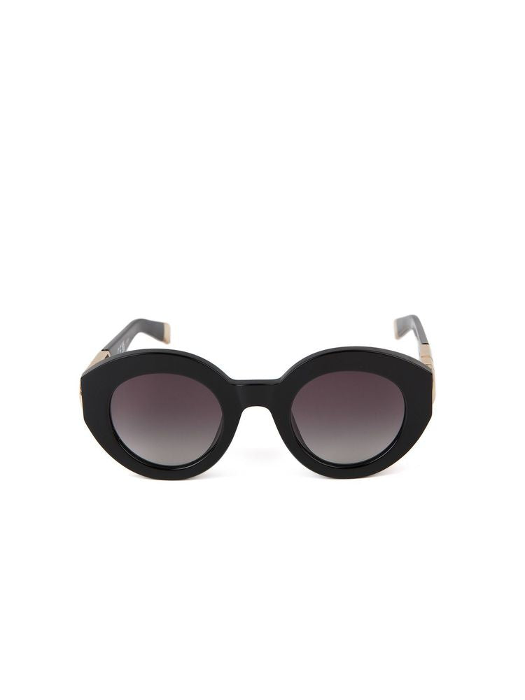 Furla Sfu987 Round-Frame Acetate Sunglasses — Black