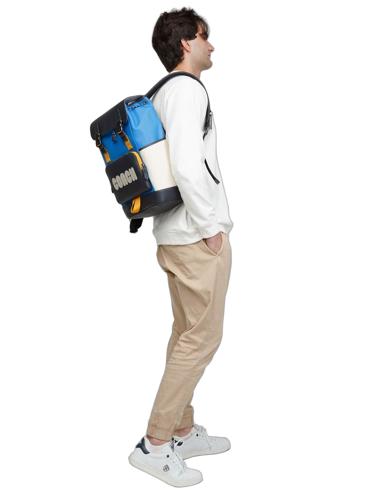 Coach Track Backpack — Multicolor Coated Canvas