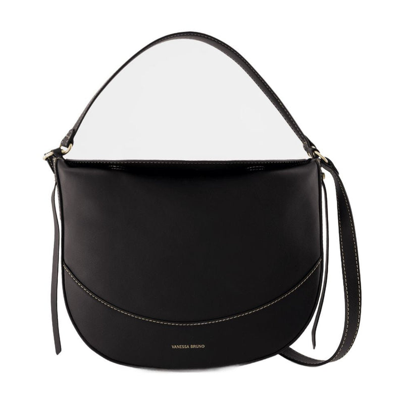 Vanessa Bruno Calfskin Leather Shoulder Bag — Black