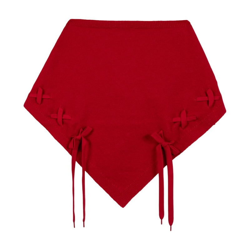 Simone Rocha Merino Wool Neckerchief Scarf — Red Scarfs