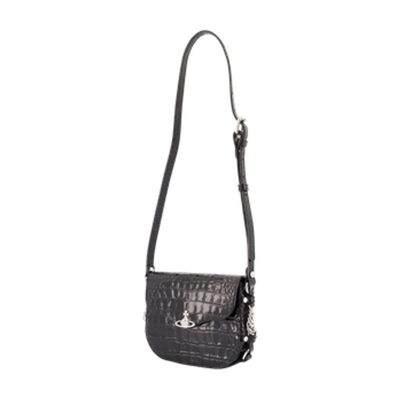 Vivienne Westwood Hunter Crossbody Bag — Black Calfskin