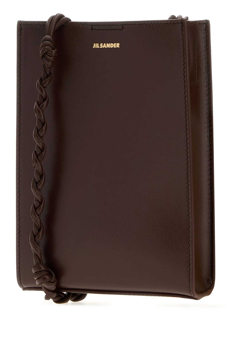 Jil Sander Braided Leather Shoulder Bag — Brown