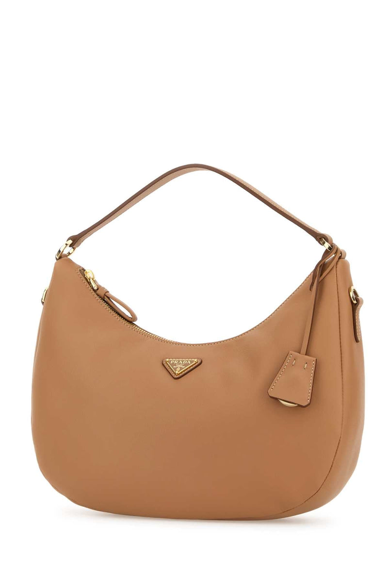 Prada Leather Shoulder Bag — Camel