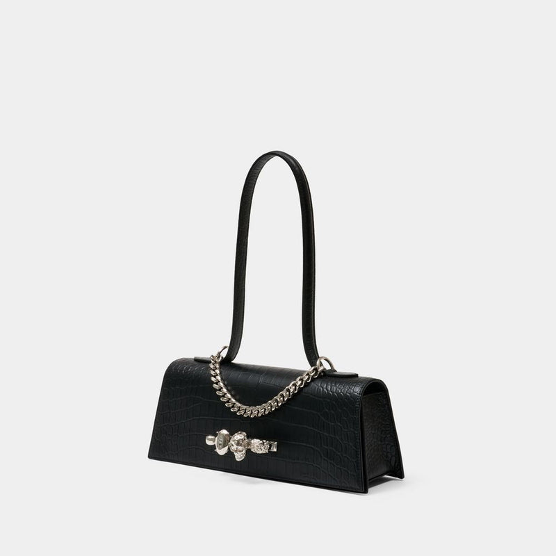 Alexander Mcqueen Shoulder Bag — Black Calfskin