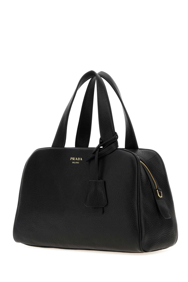 Prada Textured Leather Shoulder Bag — Black Cervuselaphusscot