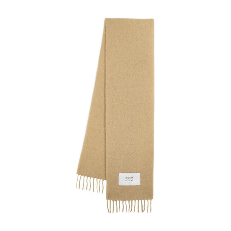 Maison Kitsune Wool Scarf — Beige Scarfs