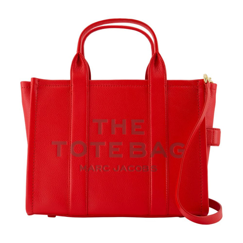 Marc Jacobs Structured Cowhide Tote Bag — Red