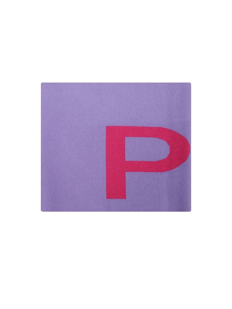 Pinko Wool & Cashmere Logo Scarf — Purple Scarfs