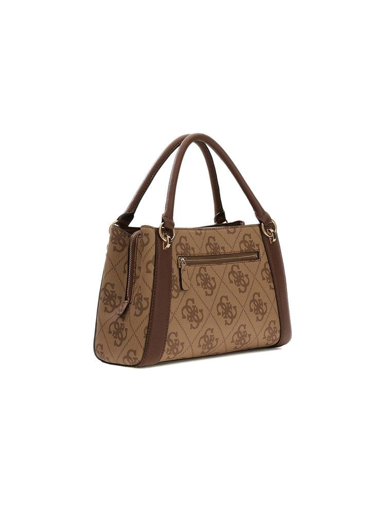 Guess Logo-Print Polyurethane Shoulder Bag — Brown