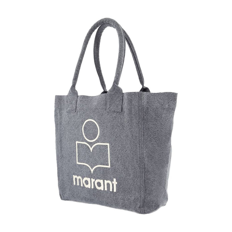 Isabel Marant Logo-Print Cotton Tote Bag — Gray