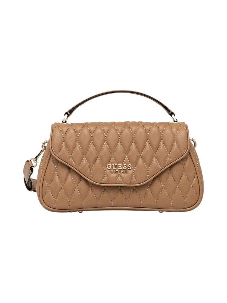 Guess Valla Top Handle Bag — Beige Polyurethane