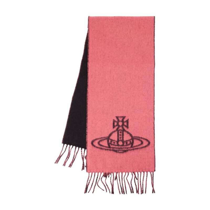 Vivienne Westwood Wool Orb-Embroidered Scarf — Pink Scarfs