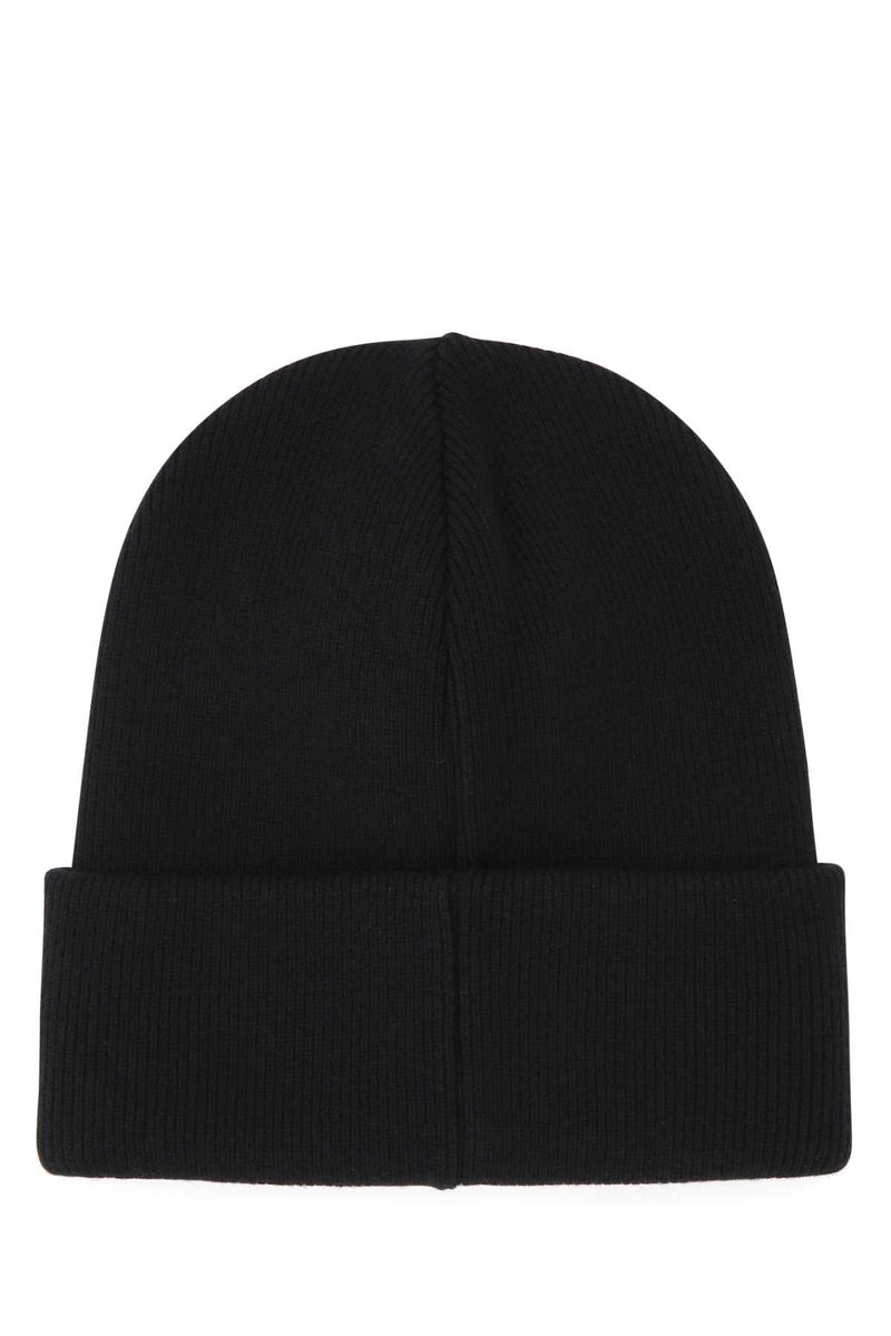 Dsquared2 Knm000115040001 Logo-Embroidered Wool Beanie — Black Exterior: Beanies