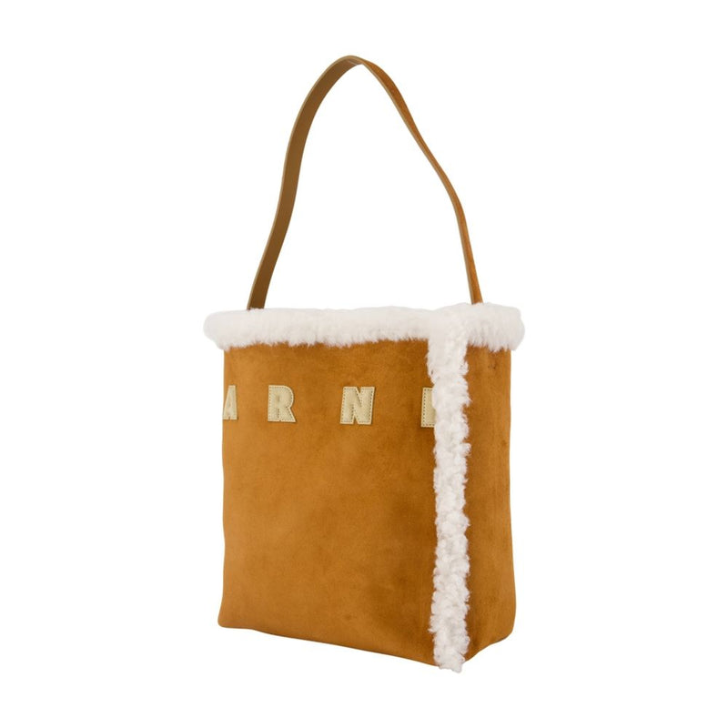 Marni Museo Shoulder Bag — Brown Calfskin