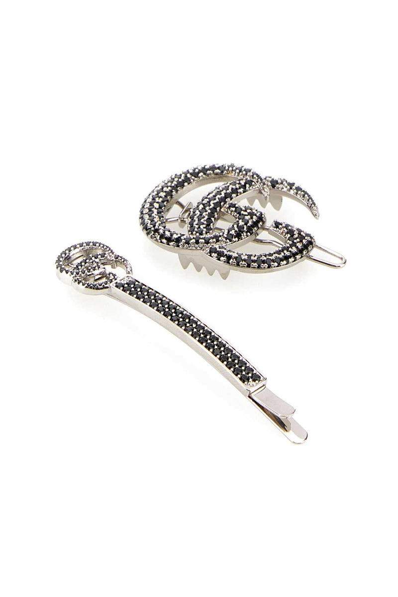 Gucci Marmont Hair Clips Set — Silver Pins Claws &