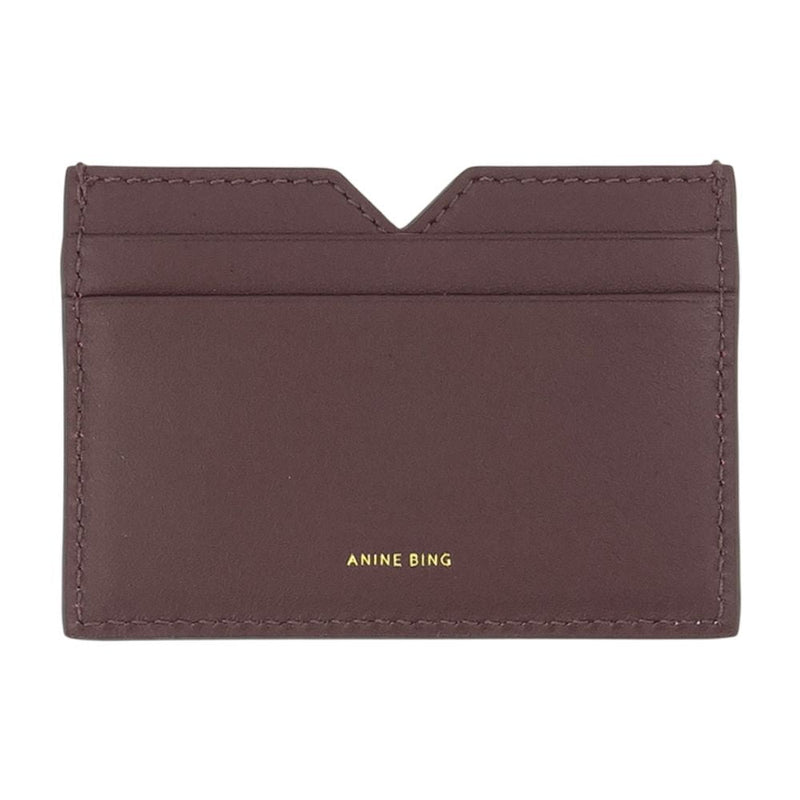 Anine Bing Calli Card Case — Burgundy Calfskin Cases
