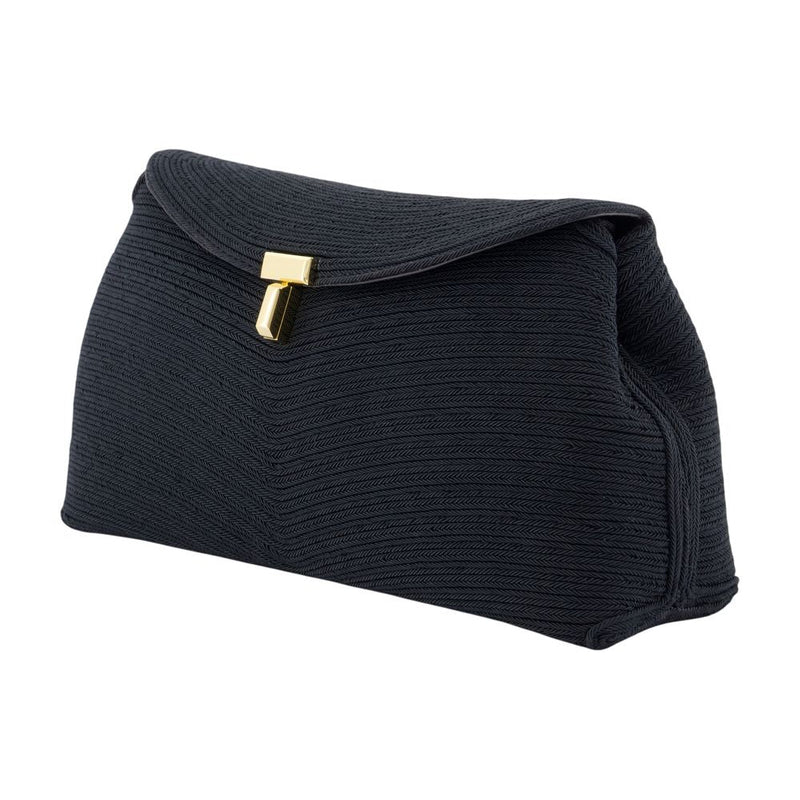 Toteme Rippled Canvas Clutch — Black