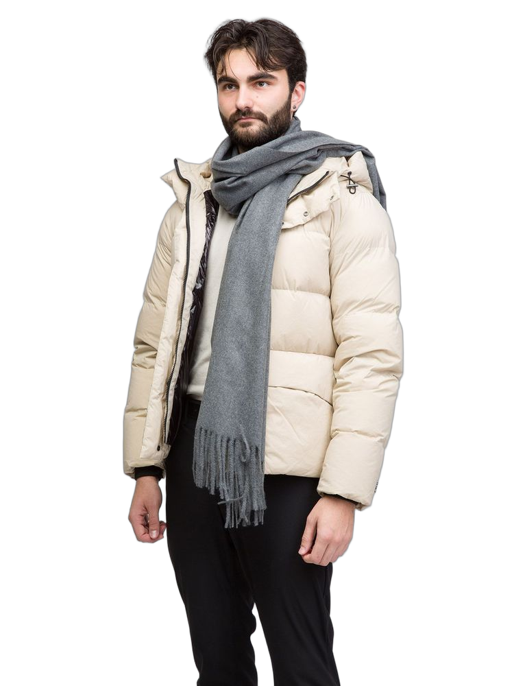 Momo Design Fringed Acrylic Scarf — Gray Scarfs