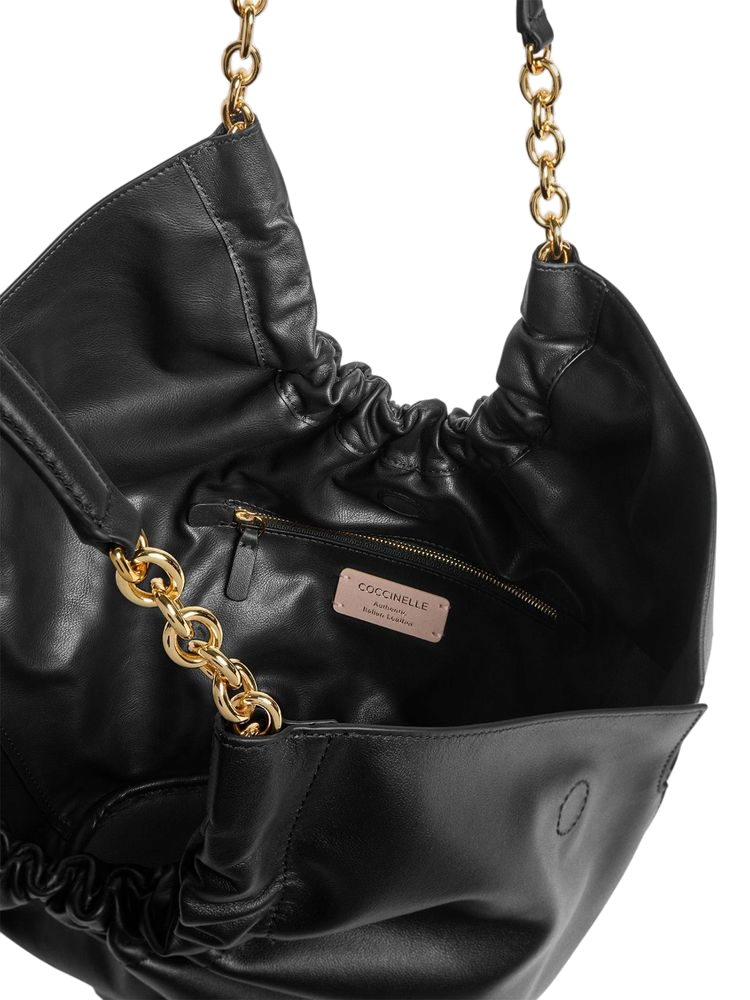 Coccinelle Smash Shoulder Bag — Black Bovine Leather