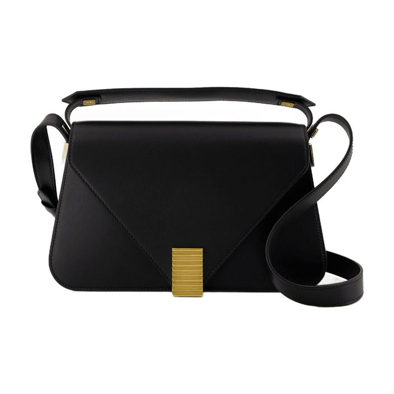 Lanvin Concerto Arpege Shoulder Bag — Black Calfskin
