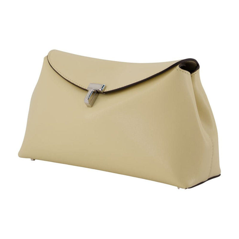 Toteme T-Lock Clutch — Ivory Cowhide