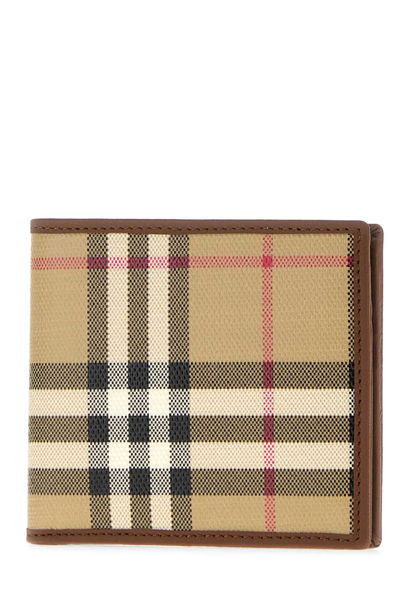 Burberry Printed Canvas Wallet — Beige Exterior: Cotton