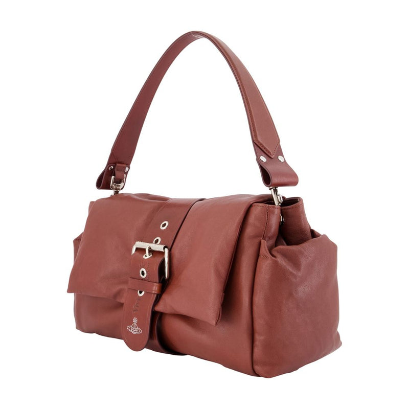 Vivienne Westwood Hazel Treasure Shoulder Bag — Burgundy Calfskin