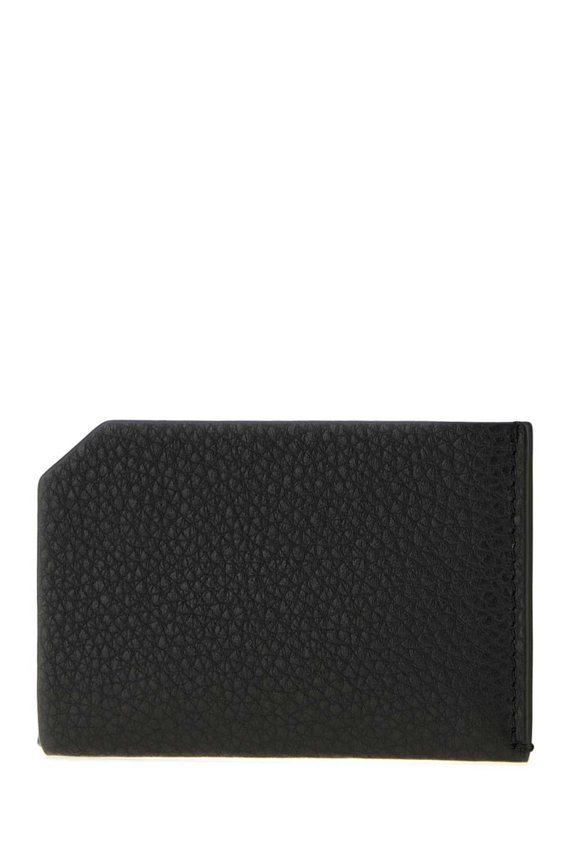 The Row Wallet Card — Black Exterior: Leather