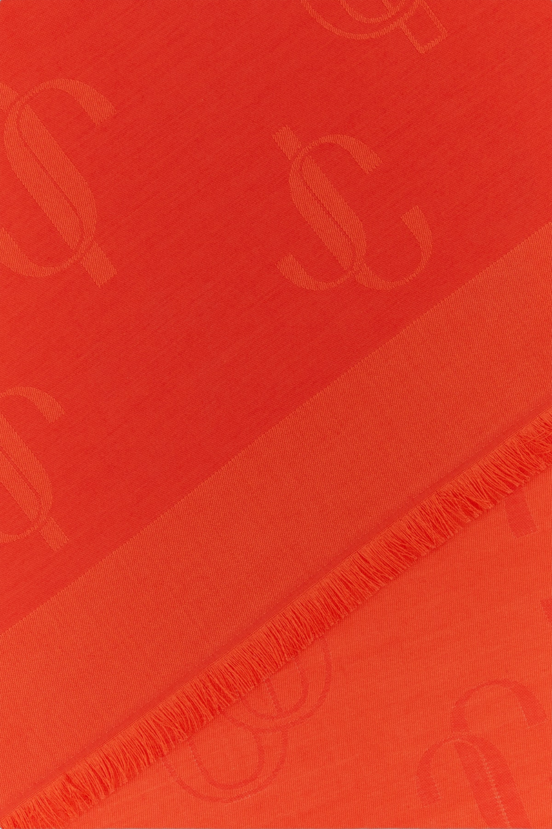 Jimmy Choo Paprika Scarf — Red Woven Textile Scarfs