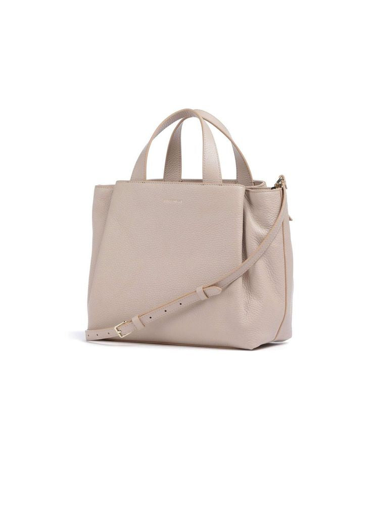 Coccinelle Malory Top Handle Bag — Beige Cowhide