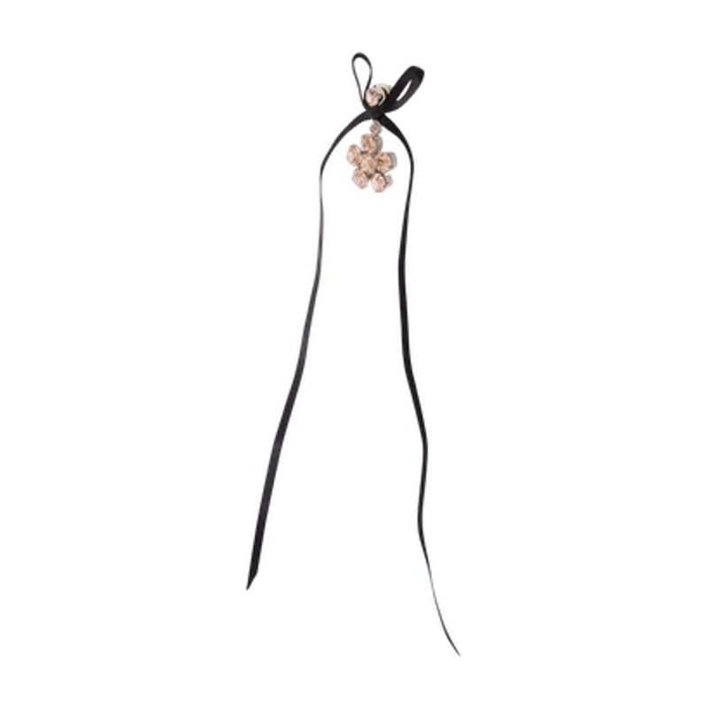 Simone Rocha Daisy-Charm Ribbon Earrings — Pink Synthetic_pearls