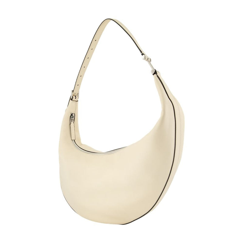 Marni Calfskin Leather Crescent Shoulder Bag — White