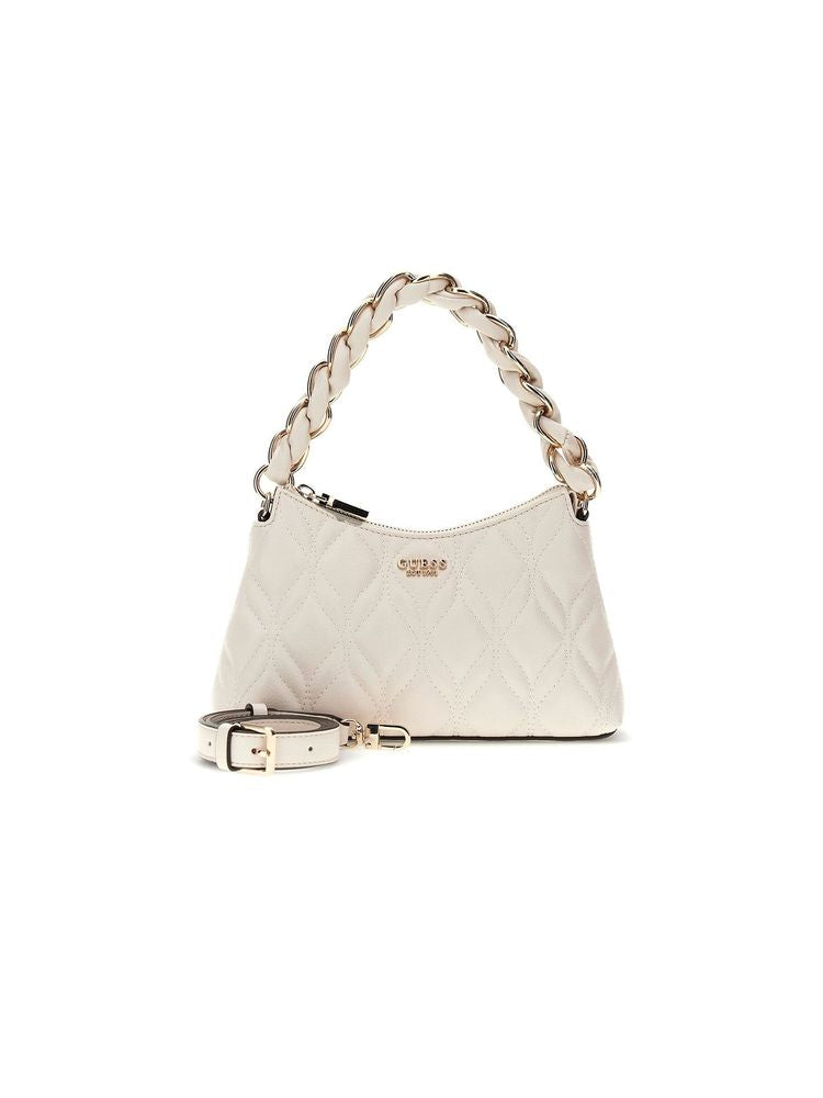 Guess Maxine Shoulder Bag — White Polyurethane