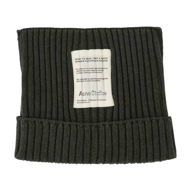 Acne Studios C40396-Dsq Ribbed Cotton Beanie — Green Beanies