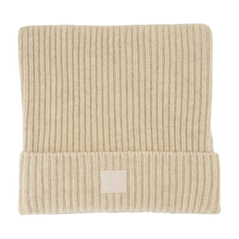 Acne Studios C40426-633 Ribbed Cotton Beanie — Beige Beanies