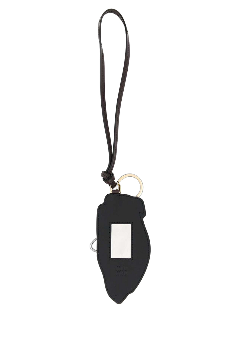 Miu Miu Leather Key Case — Brown Keychains